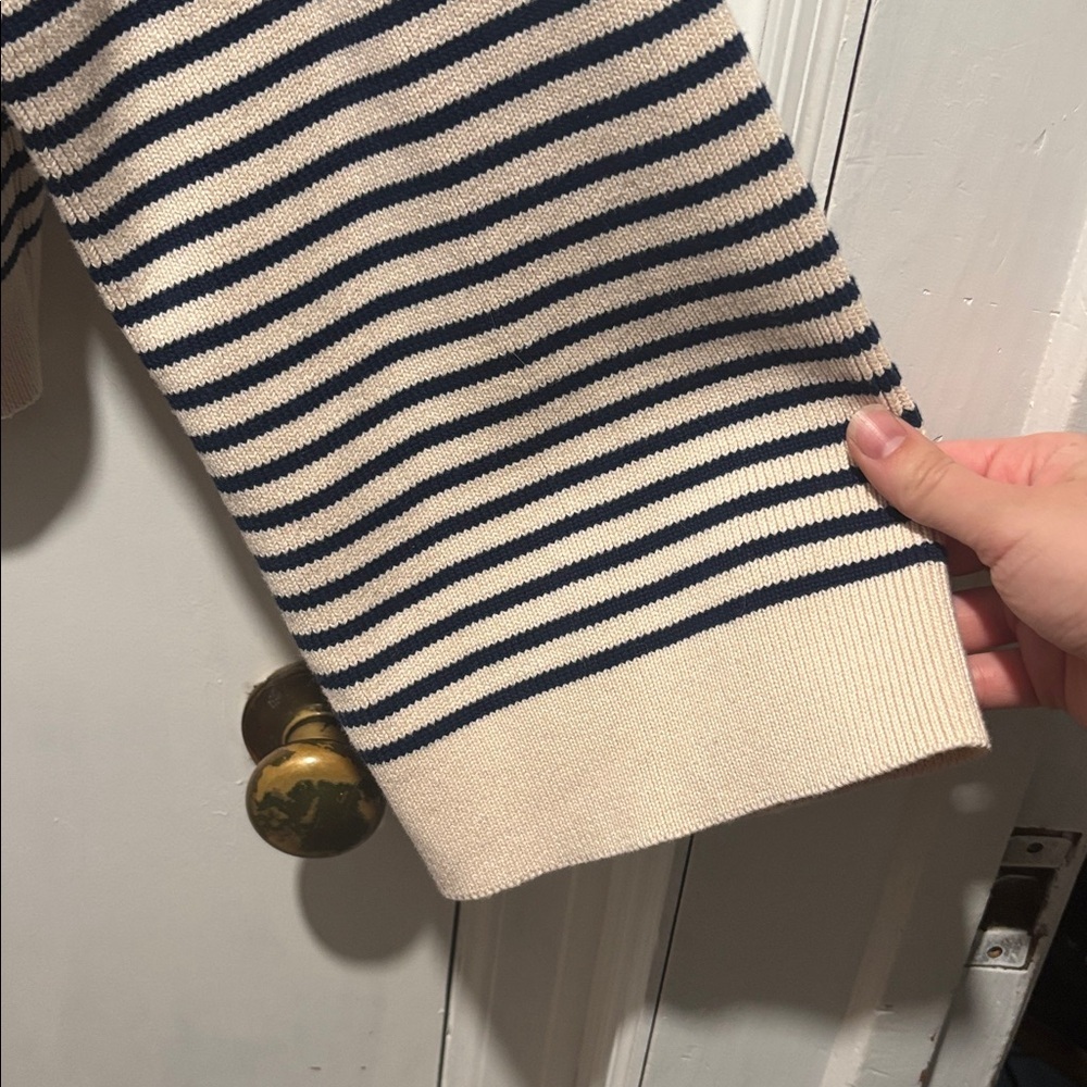 SEZANE daisy stripe jumper crewneck sweater - Picture 5 of 7